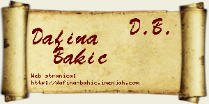 Dafina Bakić vizit kartica